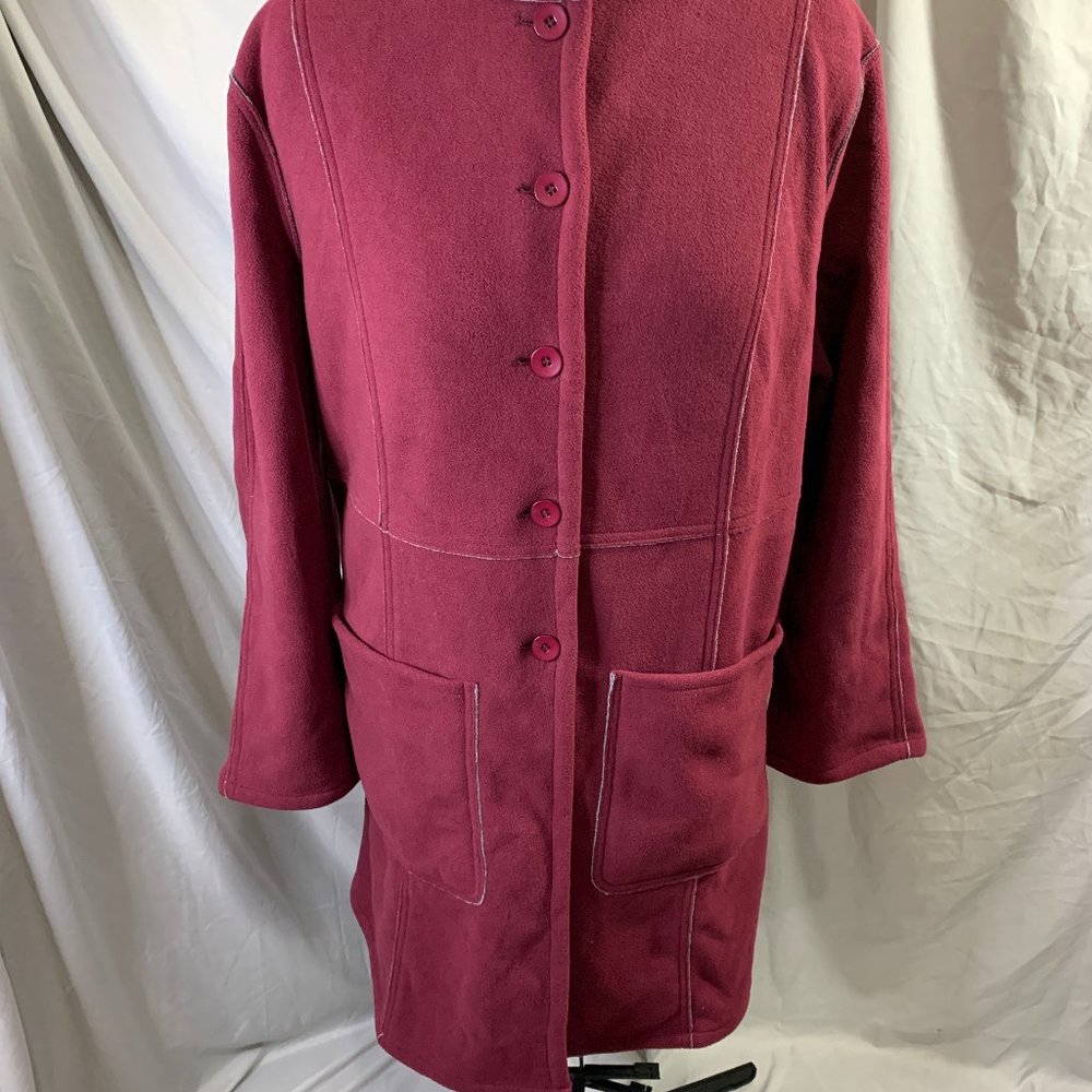 Berry/Gray Reversible Fleece Coat Size 1X